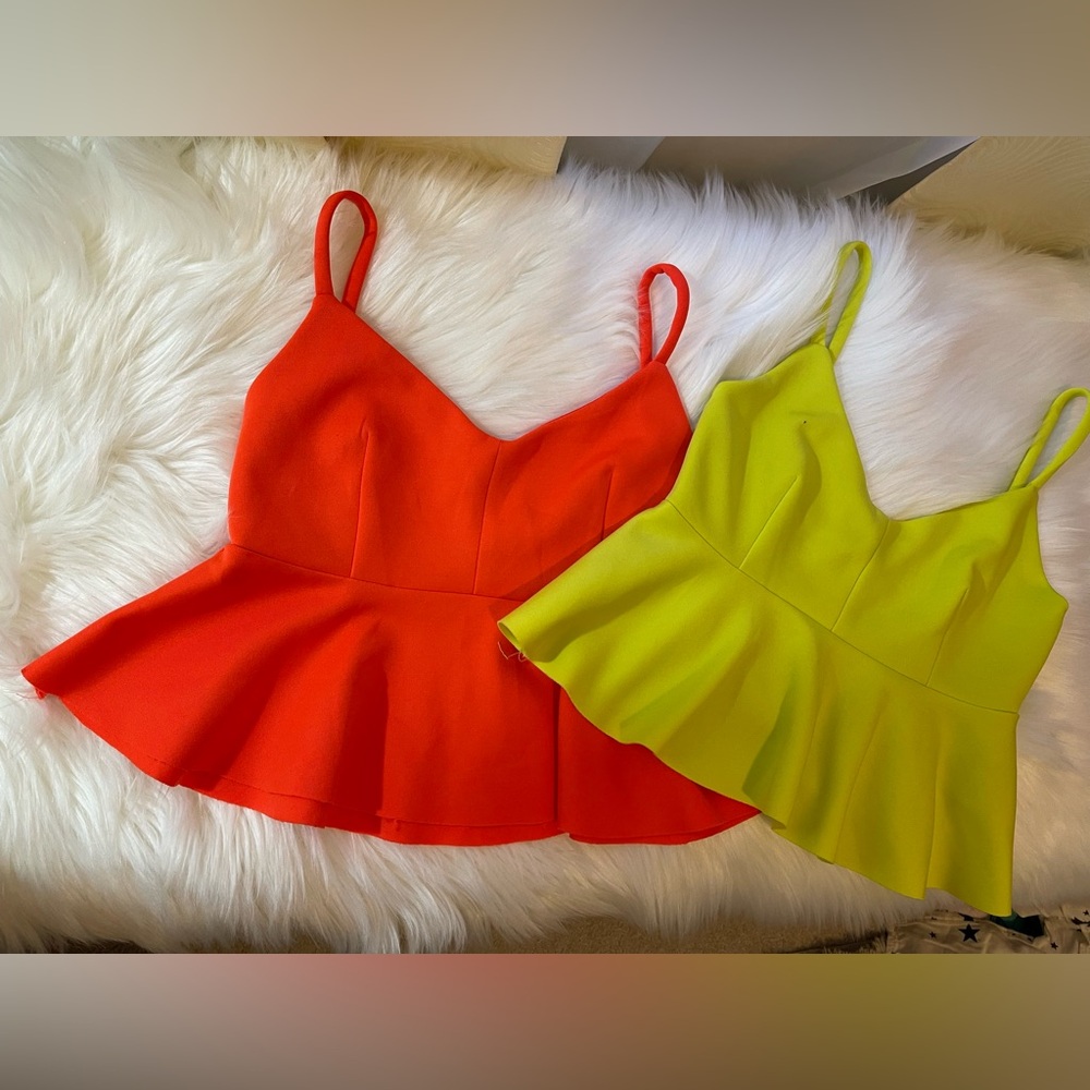 2- Urban Behavior peplum tops neon color size XS